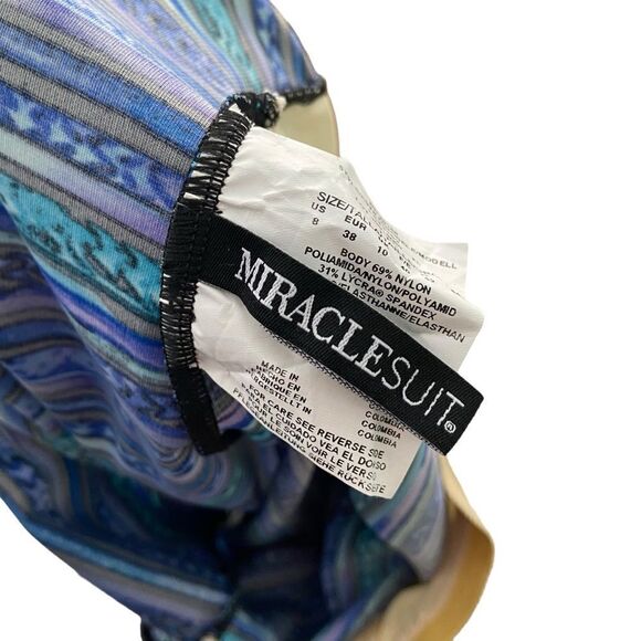 Miraclesuit Blue Secret Sanskrit Gaia One Piece Swimwear in Size US 8 - Picture 12 of 12